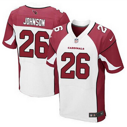 Nike Cardinals #26 Rashad Johnson White Mens Stitched NFL Elite Jersey