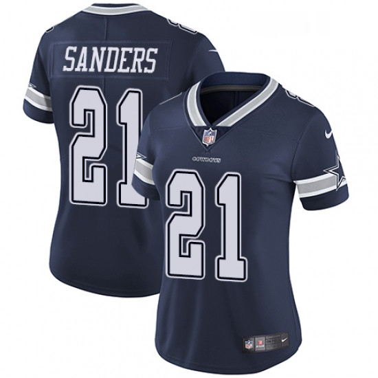 Womens Nike Dallas Cowboys 21 Deion Sanders Navy Blue Team Color Vapor Untouchable Limited Player NF