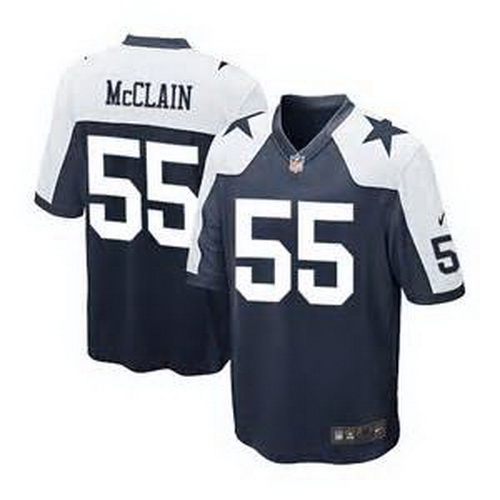 Nike Dallas Cowboys #55 Rolando McClain Navy Blue Thanksgiving Throwback Mens Stitched NFL Elite Jer