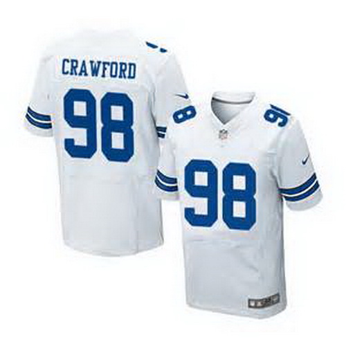 Nike Dallas Cowboys #98 Tyrone Crawford White Mens Stitched NFL Elite Jersey