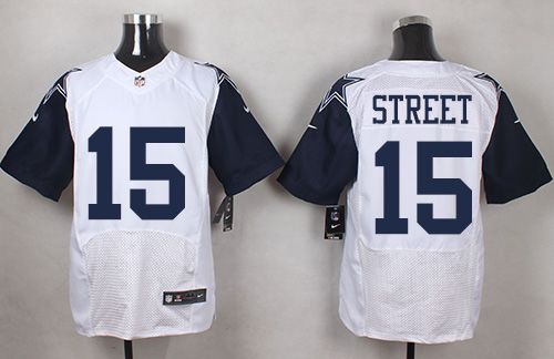 Nike Cowboys #15 Devin Street White Mens Stitched NFL Elite Rush Jerseys