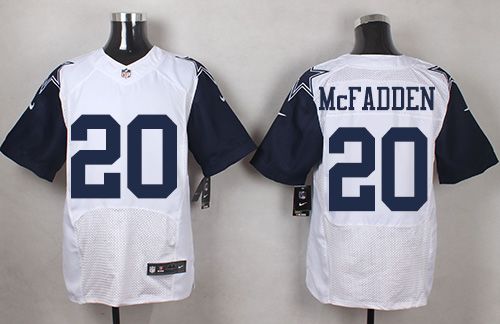 Nike Cowboys #20 Darren McFadden White Mens Stitched NFL Elite Rush Jerseys