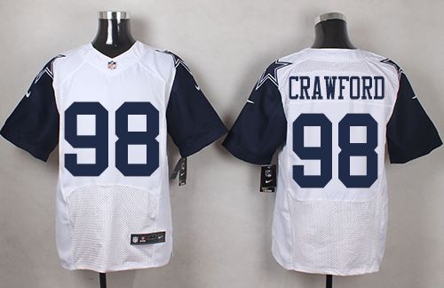 Nike Cowboys #98 Tyrone Crawford White Mens Stitched NFL Elite Rush Jerseys