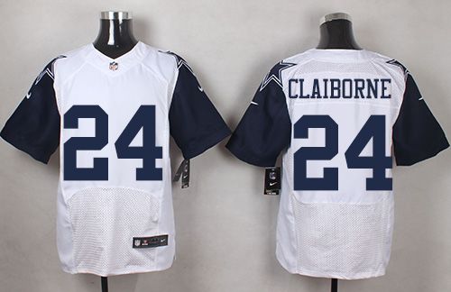 Nike Cowboys #24 Morris Claiborne White Mens Stitched NFL Elite Rush Jerseys