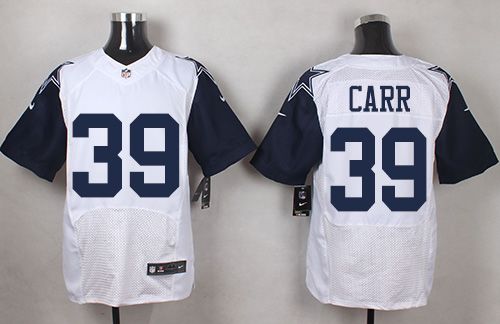 Nike Cowboys #39 Brandon Carr White Mens Stitched NFL Elite Rush