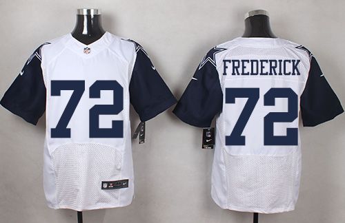 Nike Cowboys #72 Travis Frederick White Mens Stitched NFL Elite Rush Jerseys