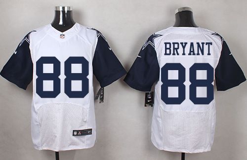 Nike Cowboys #88 Dez Bryant White Mens Stitched NFL Elite Rush Jerseys