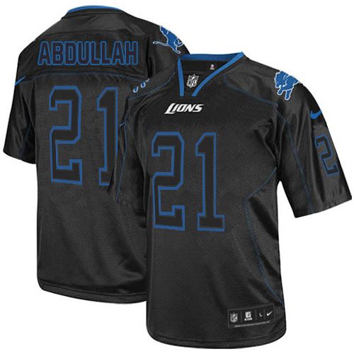 Nike Lions #21 Ameer Abdullah Lights Out Black Mens Stitched NFL Elite Jersey