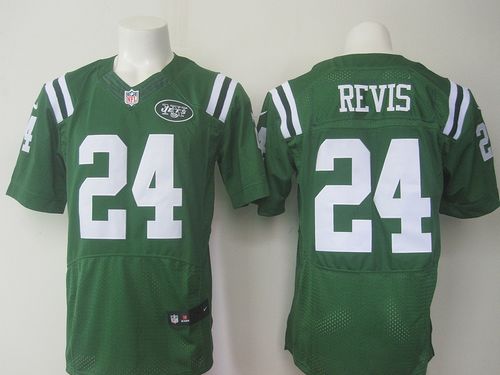 Nike New York Jets #24 Darrelle Revis Green Mens Stitched NFL Elite Rush Jersey