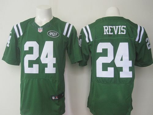 Nike New York Jets #24 Darrelle Revis Green Mens Stitched NFL El