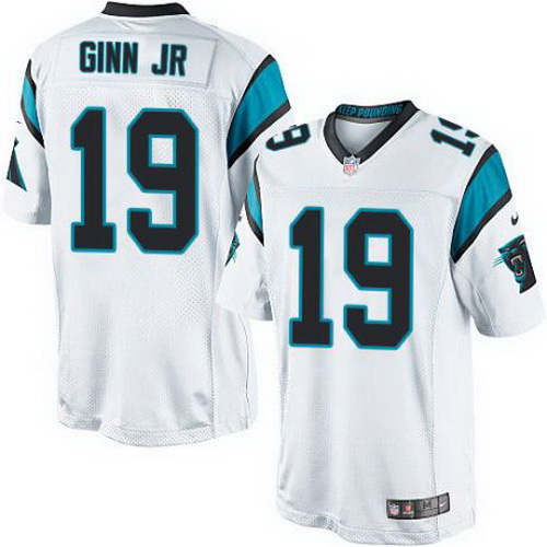 Nike Panthers #19 Ted Ginn Jr White Mens Stitched NFL Elite Jers