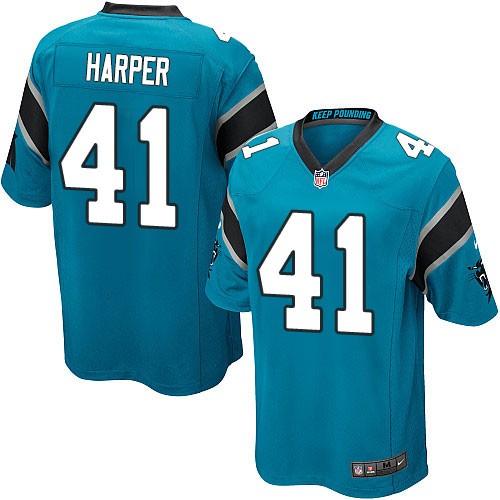 Nike Panthers #41 Roman Harper Blue Alternate Mens Stitched NFL Elite Jersey