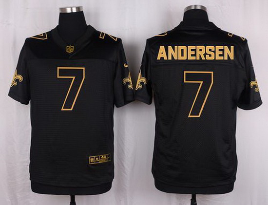 Nike Saints #7 Morten Andersen Black Mens Stitched NFL Elite Pro Line Gold Collection Jersey