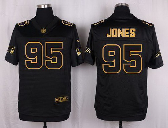 Nike Patriots #95 Chandler Jones Black Mens Stitched NFL Elite Pro Line Gold Collection Jersey