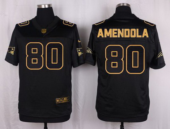 Nike Patriots #80 Danny Amendola Black Mens Stitched NFL Elite Pro Line Gold Collection Jersey