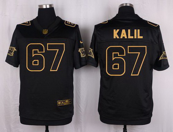 Nike Panthers #67 Ryan Kalil Black Mens Stitched NFL Elite Pro L