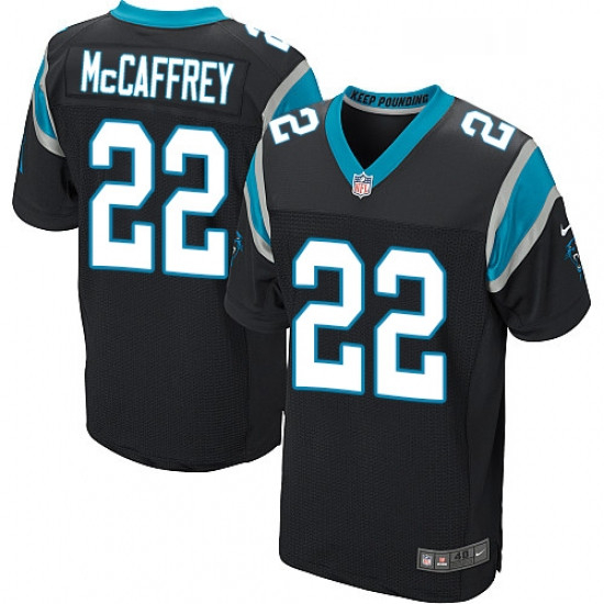 Mens Nike Carolina Panthers 22 Christian McCaffrey Elite Black Team Color NFL Jersey