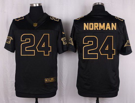 Nike Panthers #24 Josh Norman Black Mens Stitched NFL Elite Pro Line Gold Collection Jersey