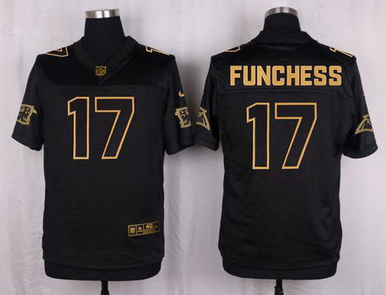 Nike Panthers #17 Devin Funchess Black Mens Stitched NFL Elite Pro Line Gold Collection Jersey