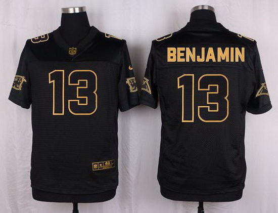 Nike Panthers #13 Kelvin Benjamin Black Mens Stitched NFL Elite Pro Line Gold Collection Jersey