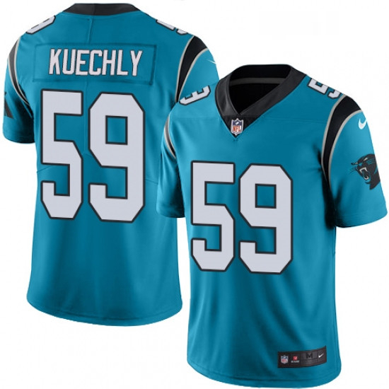 Mens Nike Carolina Panthers 59 Luke Kuechly Blue Alternate Vapor Untouchable Limited Player NFL Jers