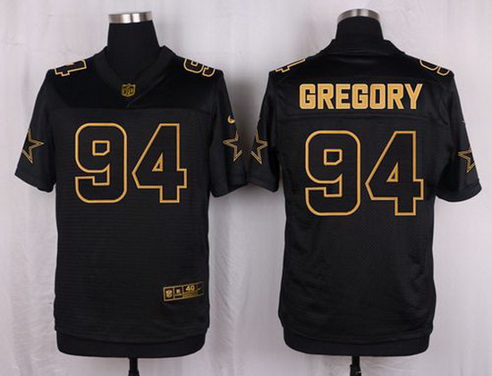 Nike Cowboys #94 Randy Gregory Black Mens Stitched NFL Elite Pro Line Gold Collection Jersey