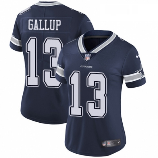 Womens Nike Dallas Cowboys 13 Michael Gallup Navy Blue Team Color Vapor Untouchable Elite Player NFL