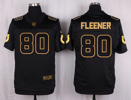 Nike Colts #80 Coby Fleener Black Mens Stitched NFL Elite Pro Li