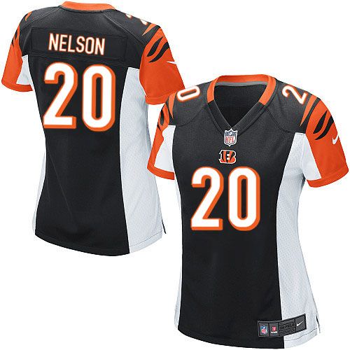 Nike Bengals #20 Reggie Nelson Black Team Color Womens Stitched 