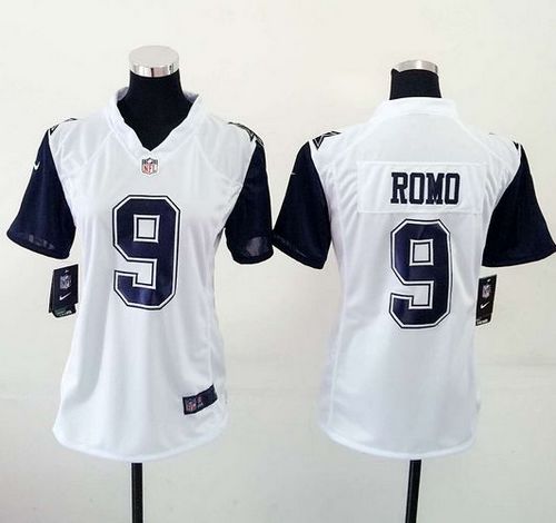 Nike Cowboys #9 Tony Romo White Womens Stitched NFL Elite Rush Jersey