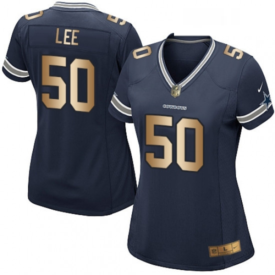 Womens Nike Dallas Cowboys 50 Sean Lee Elite NavyGold Team Color NFL Jersey