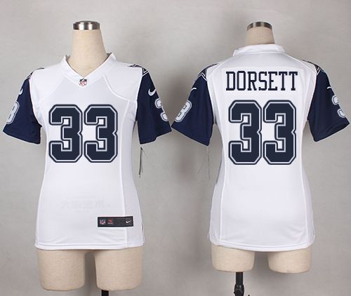 Nike Cowboys 33 Tony Dorsett White Womens Stitched NFL Elite Rush Jersey