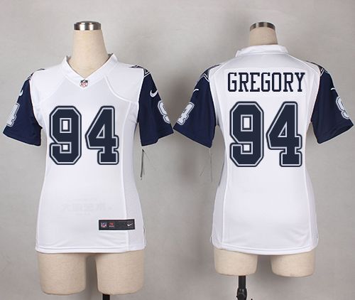 Nike Cowboys 94 Randy Gregory White Womens Stitched NFL Elite Rush Jersey