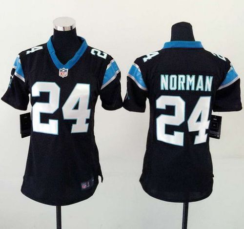 Nike Panthers #24 Josh Norman Black Team Color Womens Stitched NFL Elite Jersey