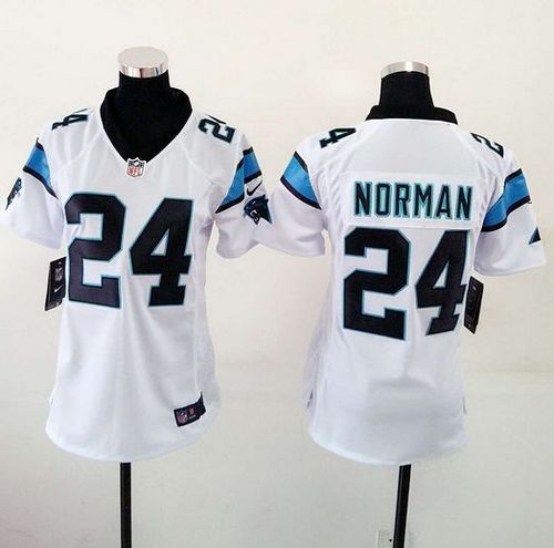 Nike Panthers #24 Josh Norman White Womens Stitched NFL Elite Jersey