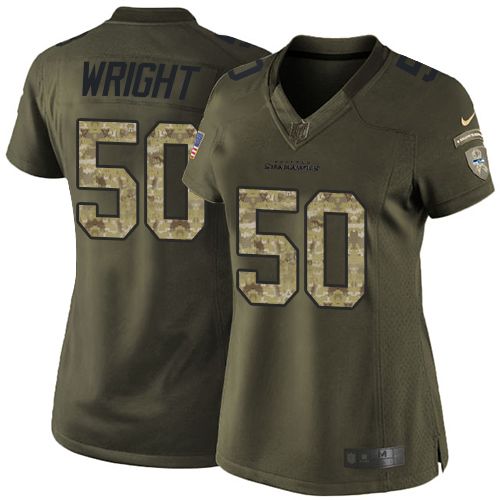 Nike Seahawks #50 K J  Wright Green Womens Stitched NFL Limited Salute to Service Jersey