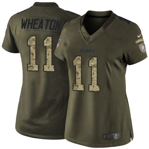 Nike Steelers #11 Markus Wheaton Green Womens Stitched NFL Limited Salute to Service Jersey