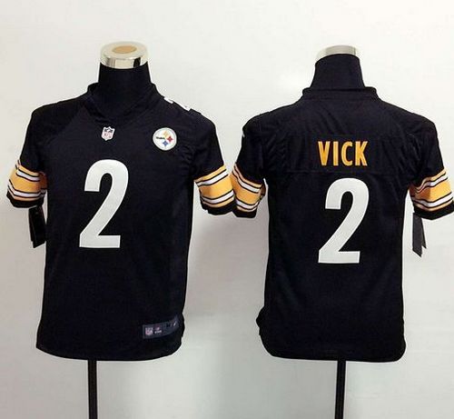 Nike Steelers #2 Michael Vick Black Team Color Youth Stitched NFL Elite Jersey