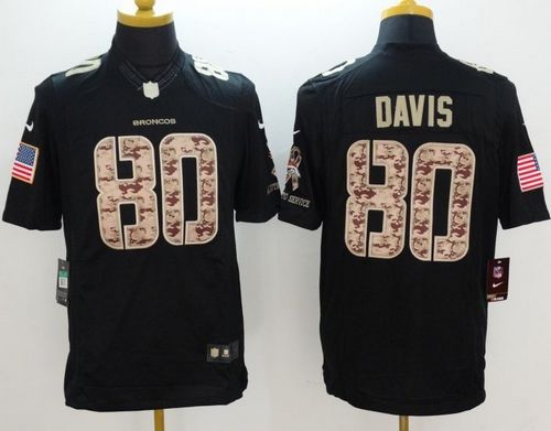 Nike Broncos #80 Vernon Davis Black Mens Stitched NFL Limited Sa