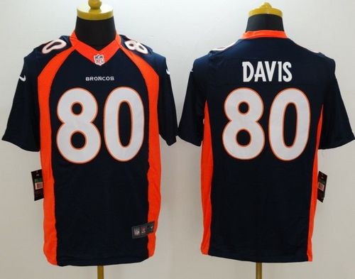 Nike Broncos #80 Vernon Davis Navy Blue Alternate Mens Stitched NFL New Limited Jersey