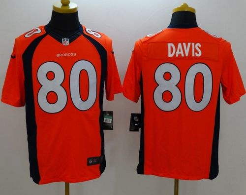 Nike Broncos #80 Vernon Davis Orange Team Color Mens Stitched NFL New Limited Jersey