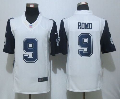 Nike Cowboys #9 Tony Romo White Mens Stitched NFL Limited Rush Jerseys