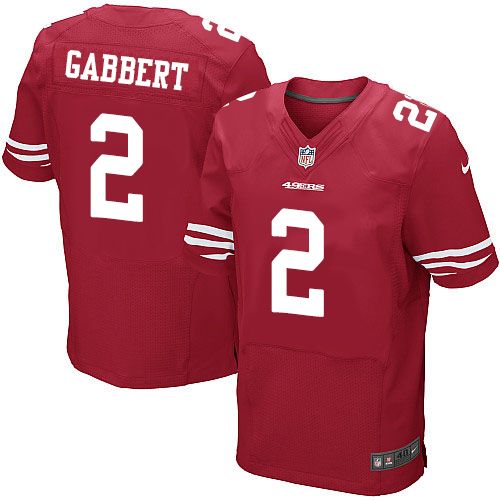 Nike 49ers #2 Blaine Gabbert Red Team Color Mens Stitched NFL El
