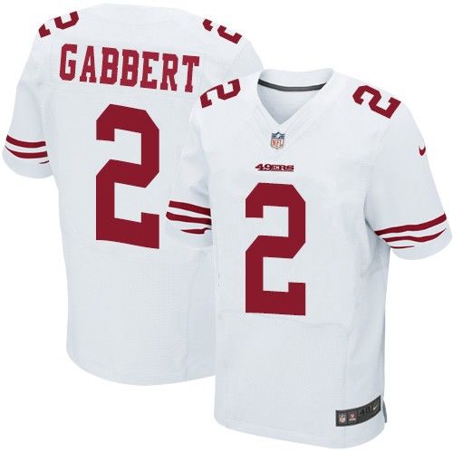 Nike 49ers #2 Blaine Gabbert White Mens Stitched NFL Elite Jersey