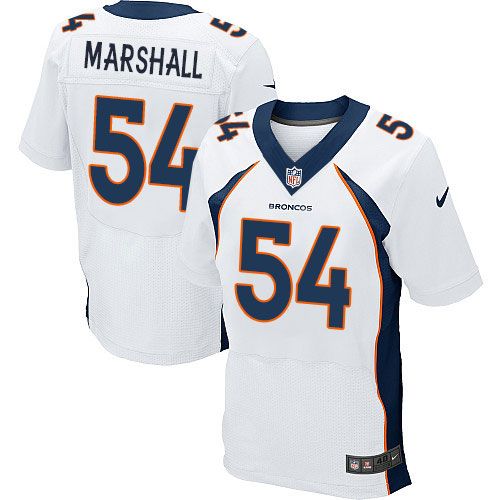 Nike Broncos #54 Brandon Marshall White Mens Stitched NFL New Elite Jersey