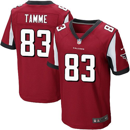 Nike Falcons #83 Jacob Tamme Red Team Color Mens Stitched NFL El