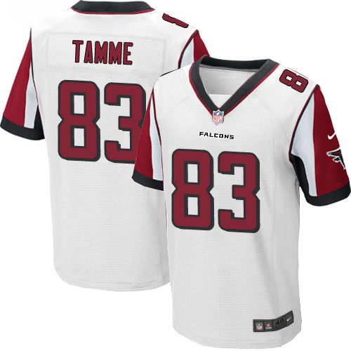 Nike Falcons #83 Jacob Tamme White Mens Stitched NFL Elite Jersey