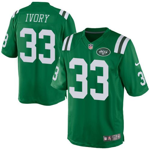 Nike Jets #33 Chris Ivory Green Mens Stitched NFL Elite Rush Jer