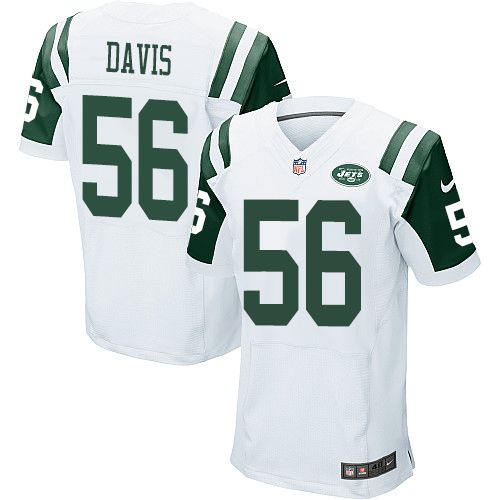 Nike Jets #56 Demario Davis White Mens Stitched NFL Elite Jersey