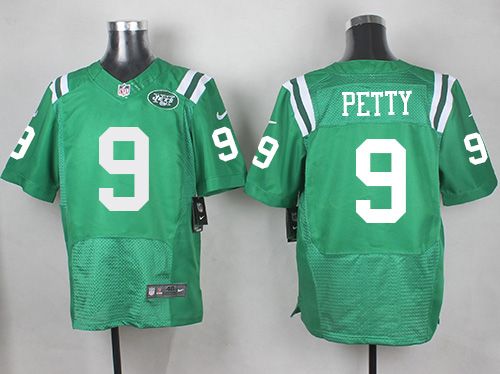 Nike Jets 9 Bryce Petty Green Mens Stitched NFL Elite Rush Jerse